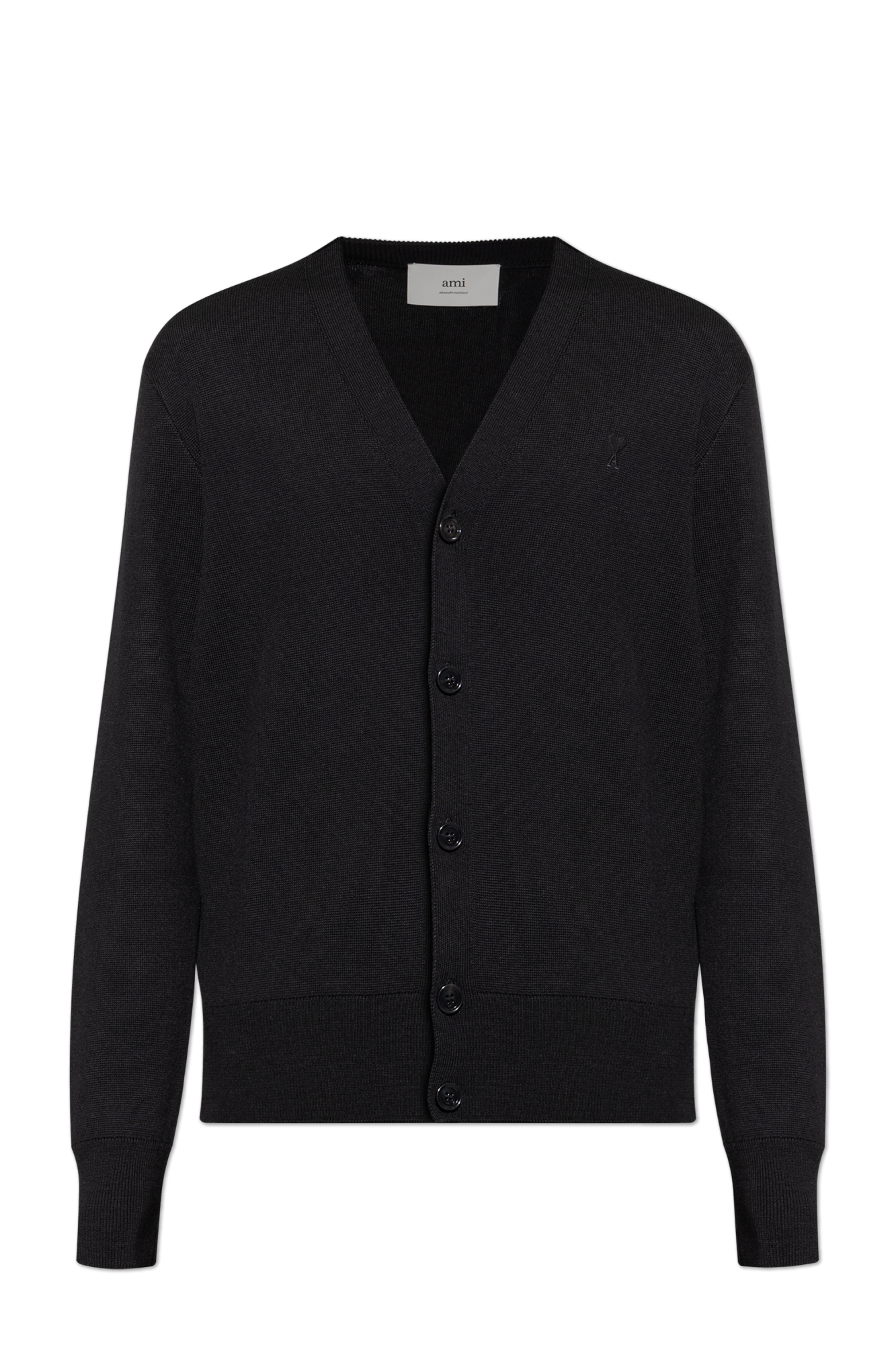Ami Alexandre Mattiussi Wool cardigan with embroidered logo